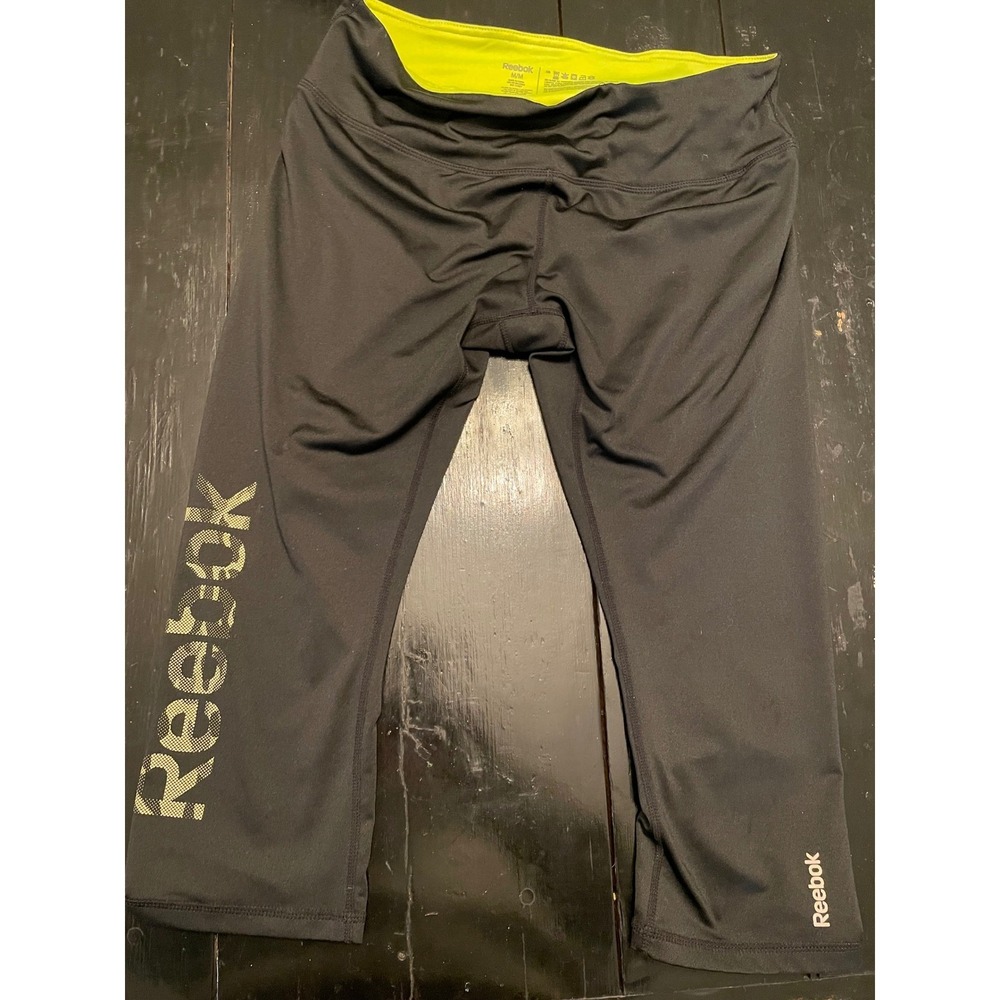 Reebok Women Black Capri Athletic Leggings Size M M